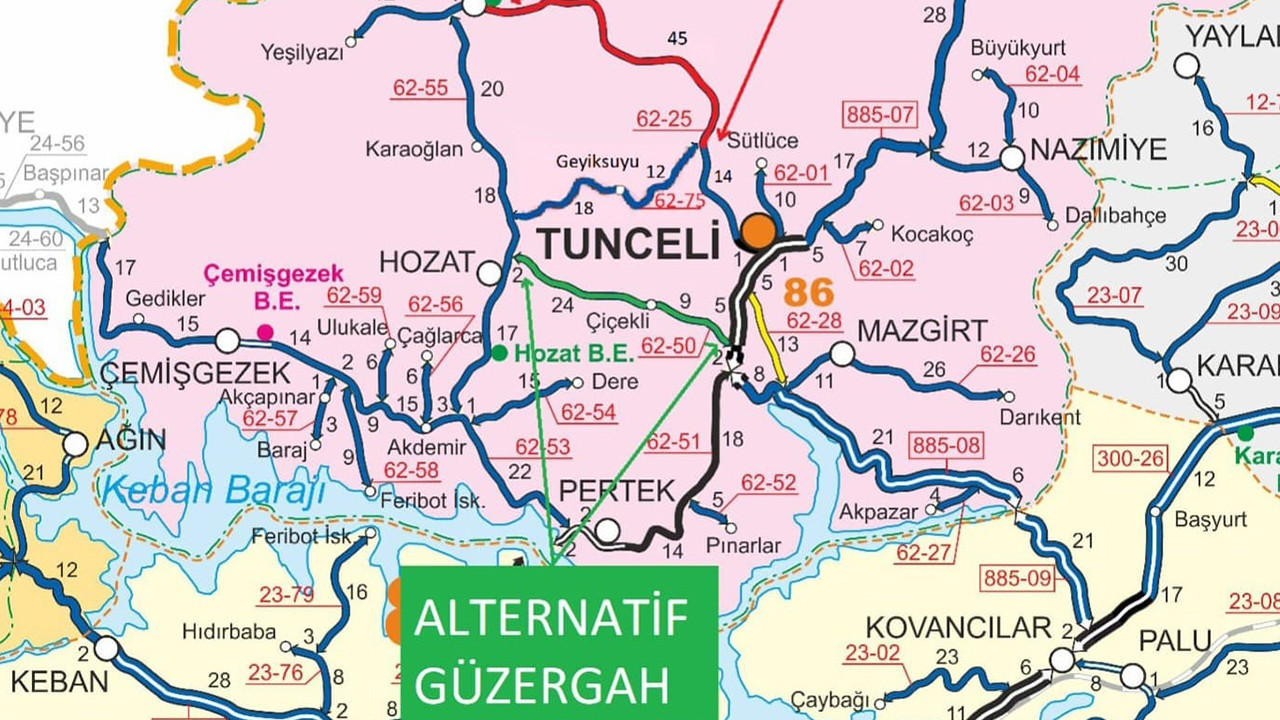 Tunceli-Ovacık Yolunda Genişletme Çalışmaları Nedeniyle Trafik Kapatılacak