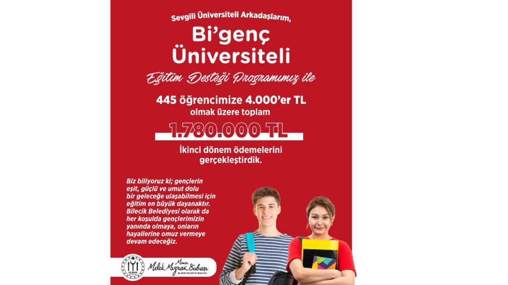 Bilecik Belediyesi’nden Öğrencilere 1,78 Milyon TL Destek